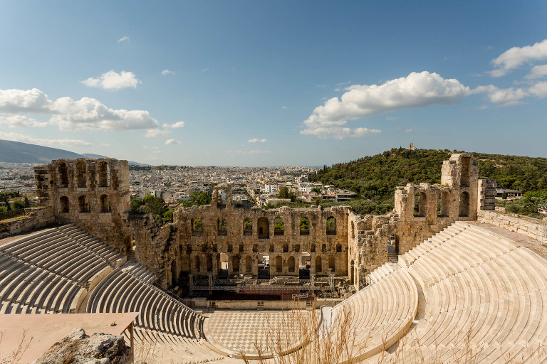 Herodes Atticus Theatre on the slope of the Acropolis