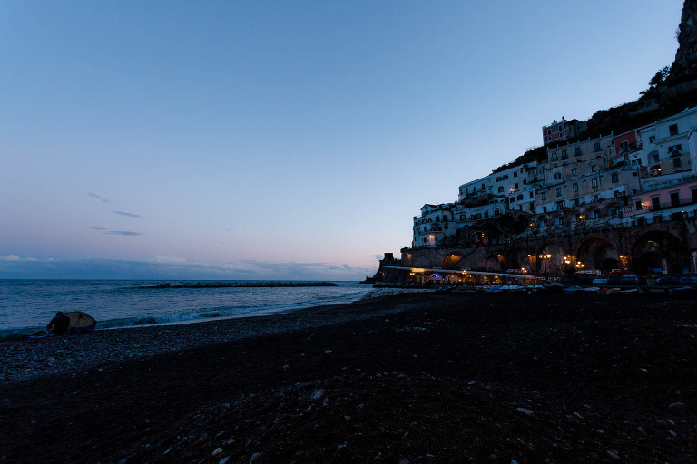 Atrani sunset on the amalfi coast
