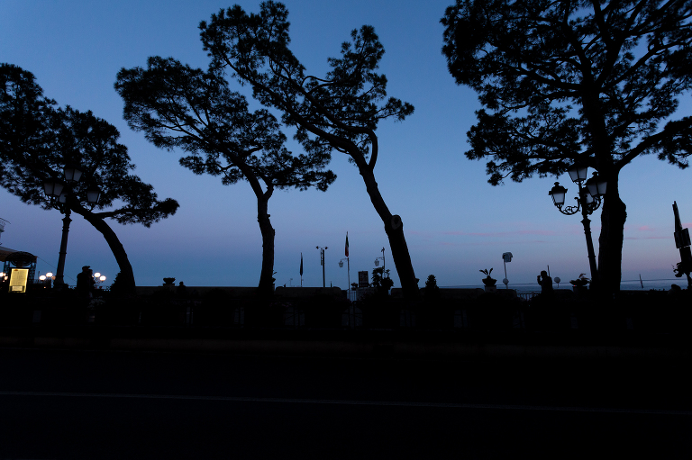 beautiful amalfi coast silhouette at twilight