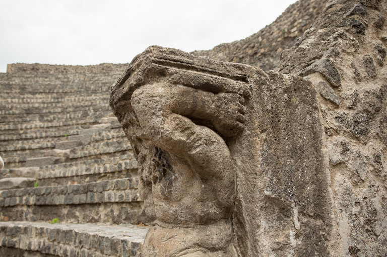 teatro piccolo sculpture detail Pompeii